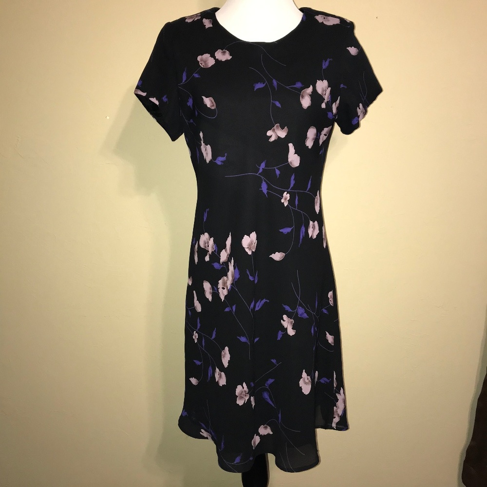 Vision Apparel Black Floral Dress